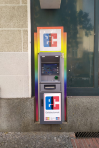 Rainbow coloured automat