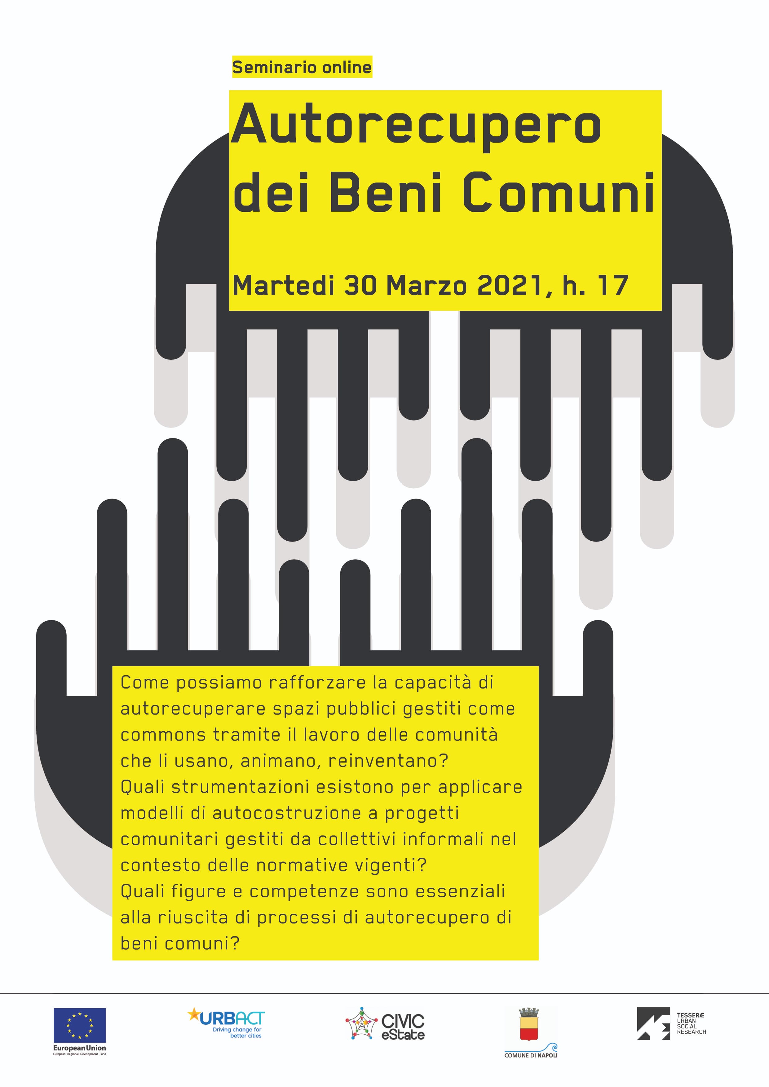 Autorecupero dei Beni Comuni, seminario online. Poster